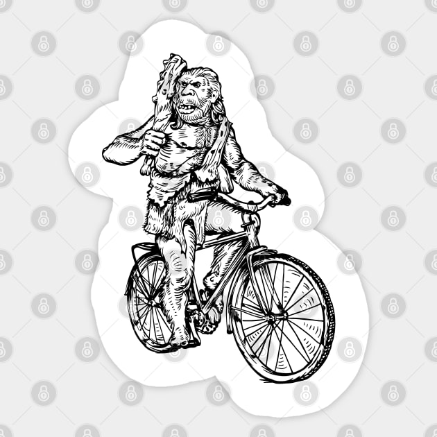 SEEMBO Neanderthal Cycling Bicycle Cyclist Biker Biking Bike Sticker by SEEMBO